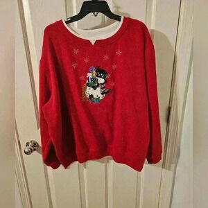 Heritage Charm Snowman Ugly Christmas Sweater Plus Size XXL